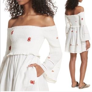 Free People White Off the Shoulder Dress Size L